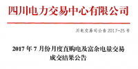 四川7月月度直購電及富余<font color=