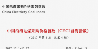 中國(guó)沿海電煤采購(gòu)價(jià)格指數(shù)(<font color=