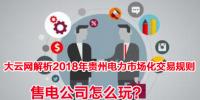 2018年貴州電力市場化交易規(guī)則解析 售電公司怎么玩？