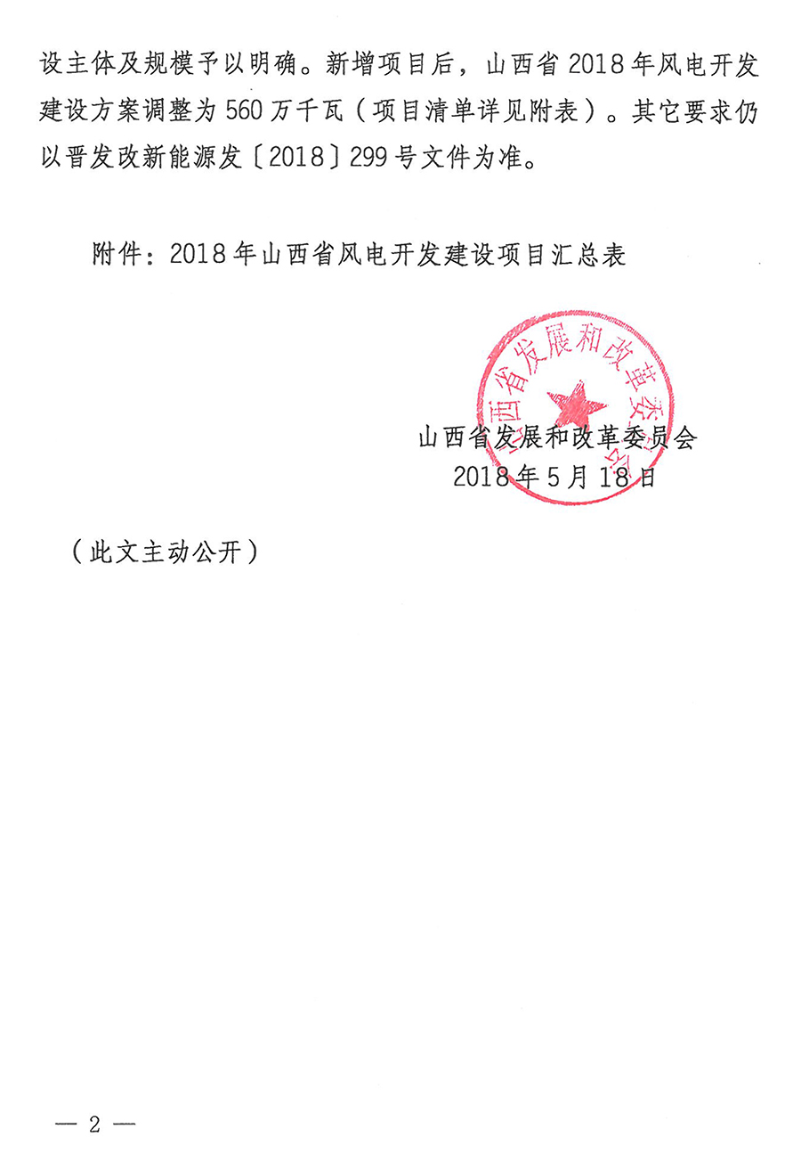 重磅！560萬千瓦！山西省2018年度風(fēng)電開發(fā)建設(shè)方案發(fā)布?。ǜ酵暾?xiàng)目清單）