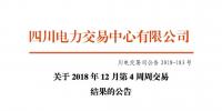 公告 | 四川關(guān)于2018年12月第4周周交易結(jié)果的公告