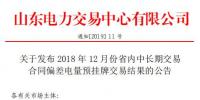 山東2018年12月省內(nèi)中長(zhǎng)期交易合同偏差電量預(yù)掛牌交易:<font color=